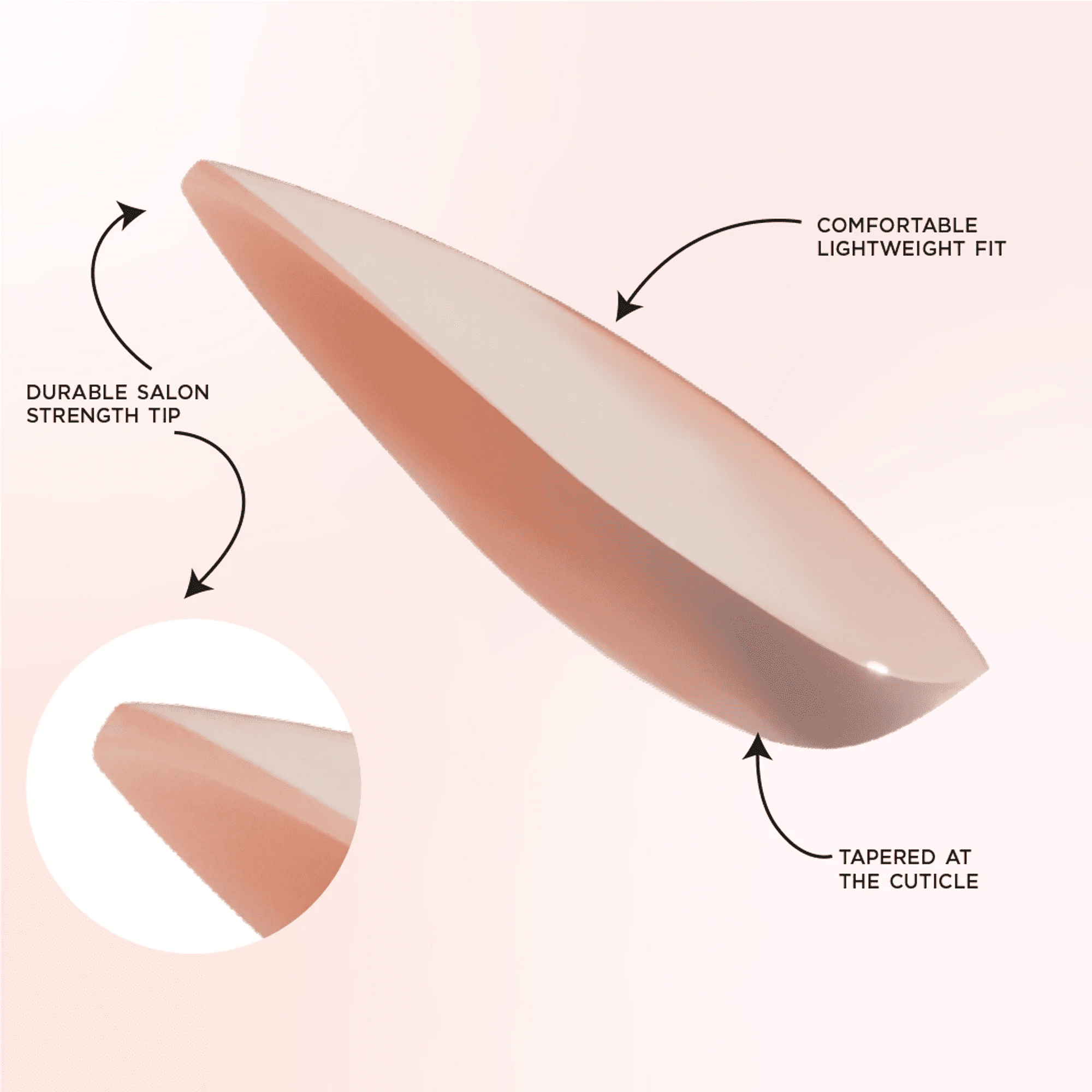 Salon Perfect Artificial Press on Nails, 250 Glazed French