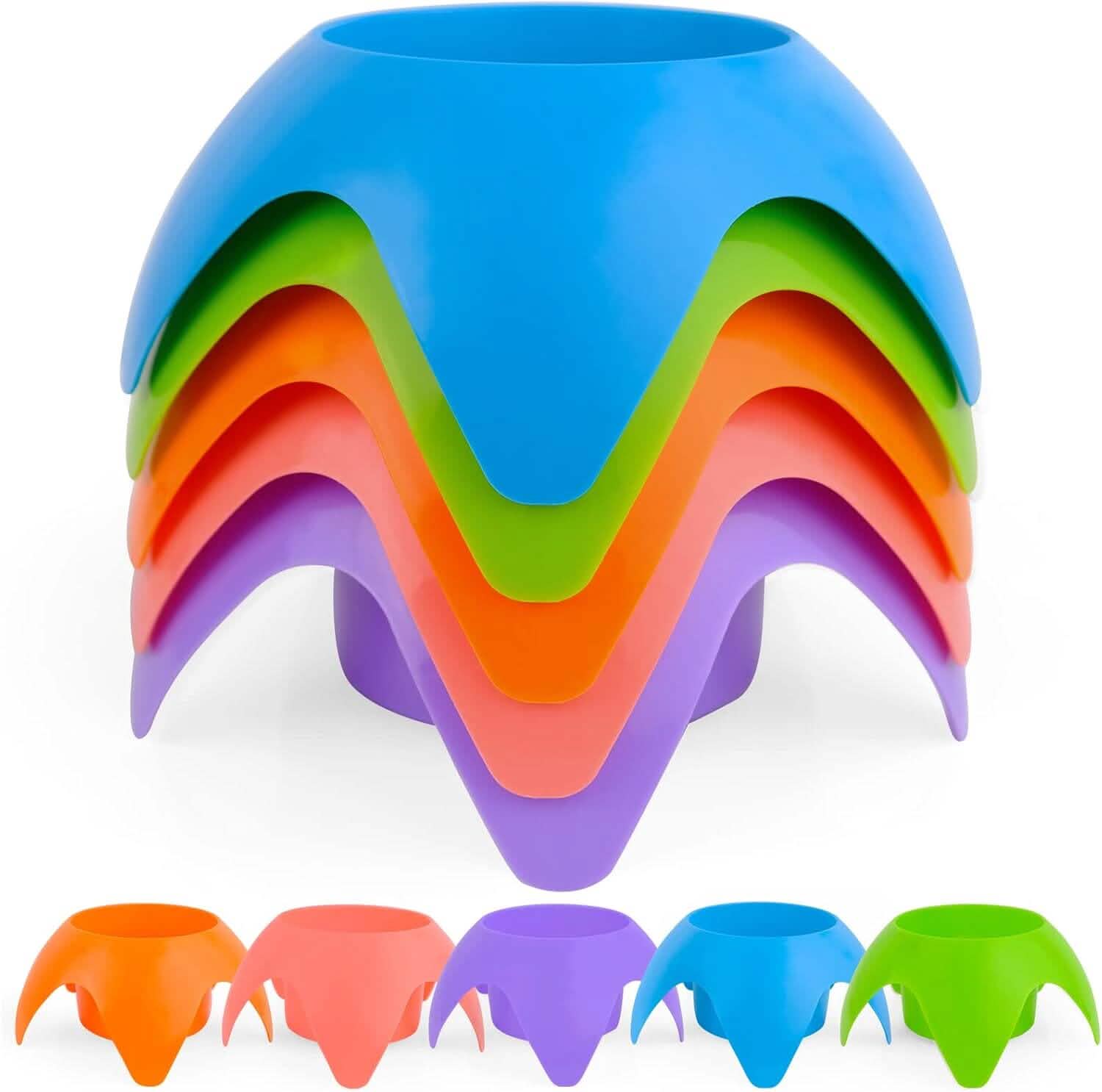 5-Piece: Seaside Plastic Beach Cup Holder