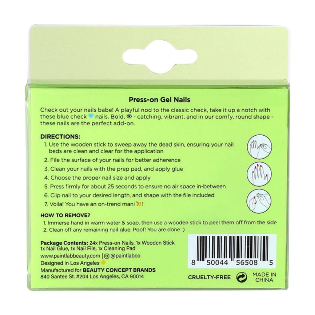 PaintLab Reusable Gel Press on Nails Kit, Sleek Coffin Shape, Red Chrome, 30 Count