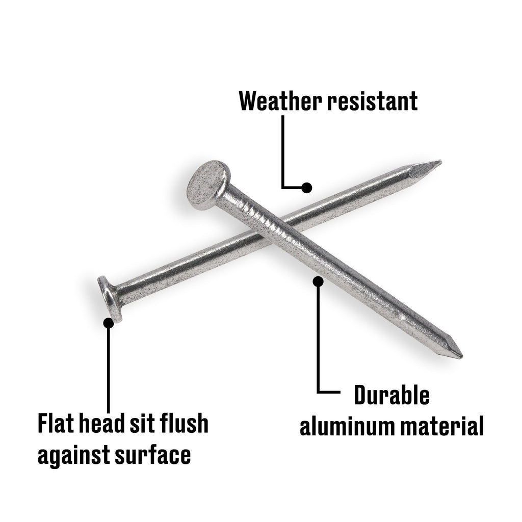 Fas-n-Tite Aluminum Common Nails, Silver, 1.5" Nails