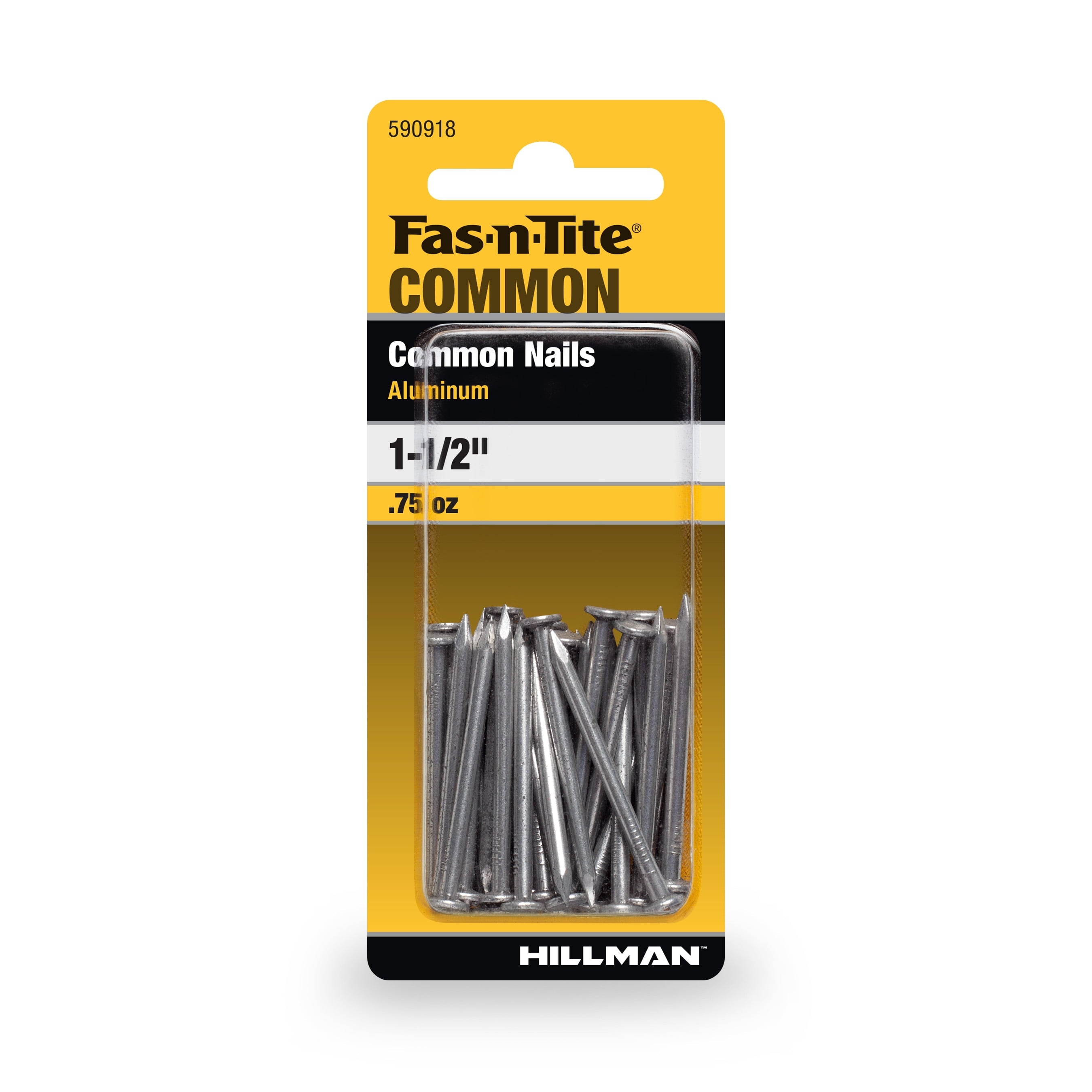 Fas-n-Tite Aluminum Common Nails, Silver, 1.5" Nails