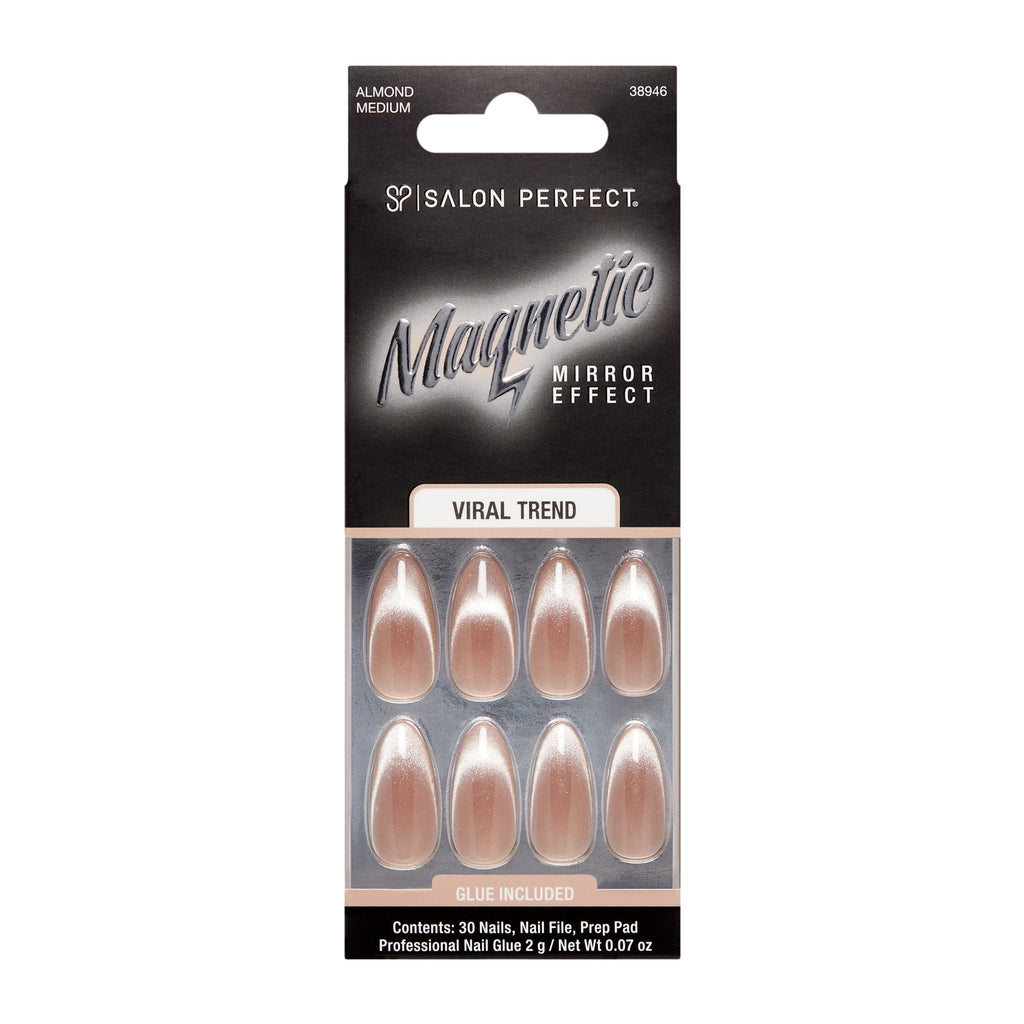 Salon Perfect Artificial Press on Nails, 121 Magnetic Silver