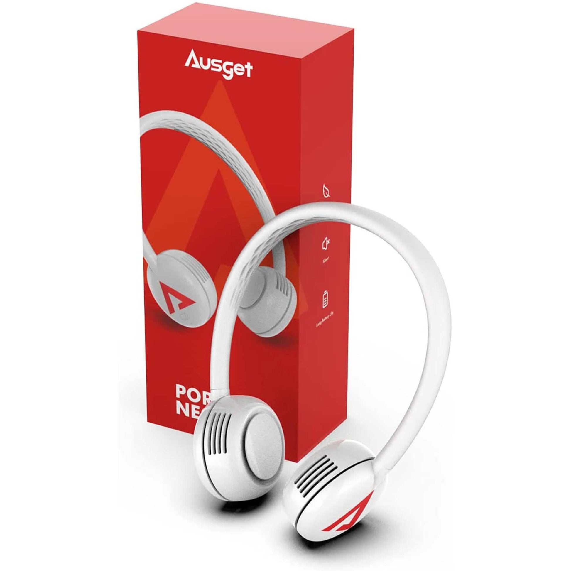 Ausget Portable Neck Fan, Bladeless Hands-Free Fan USB Rechargeable