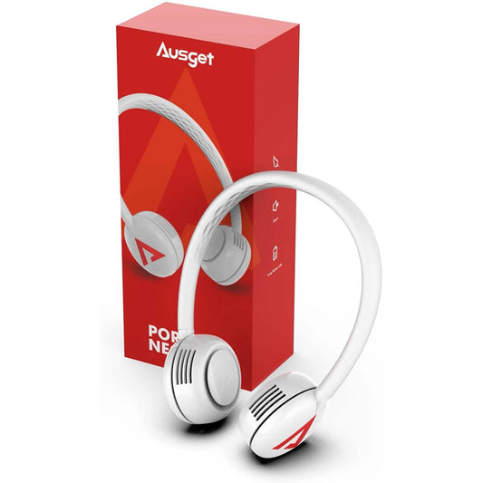 Ausget Portable Neck Fan, Bladeless Hands-Free Fan USB Rechargeable