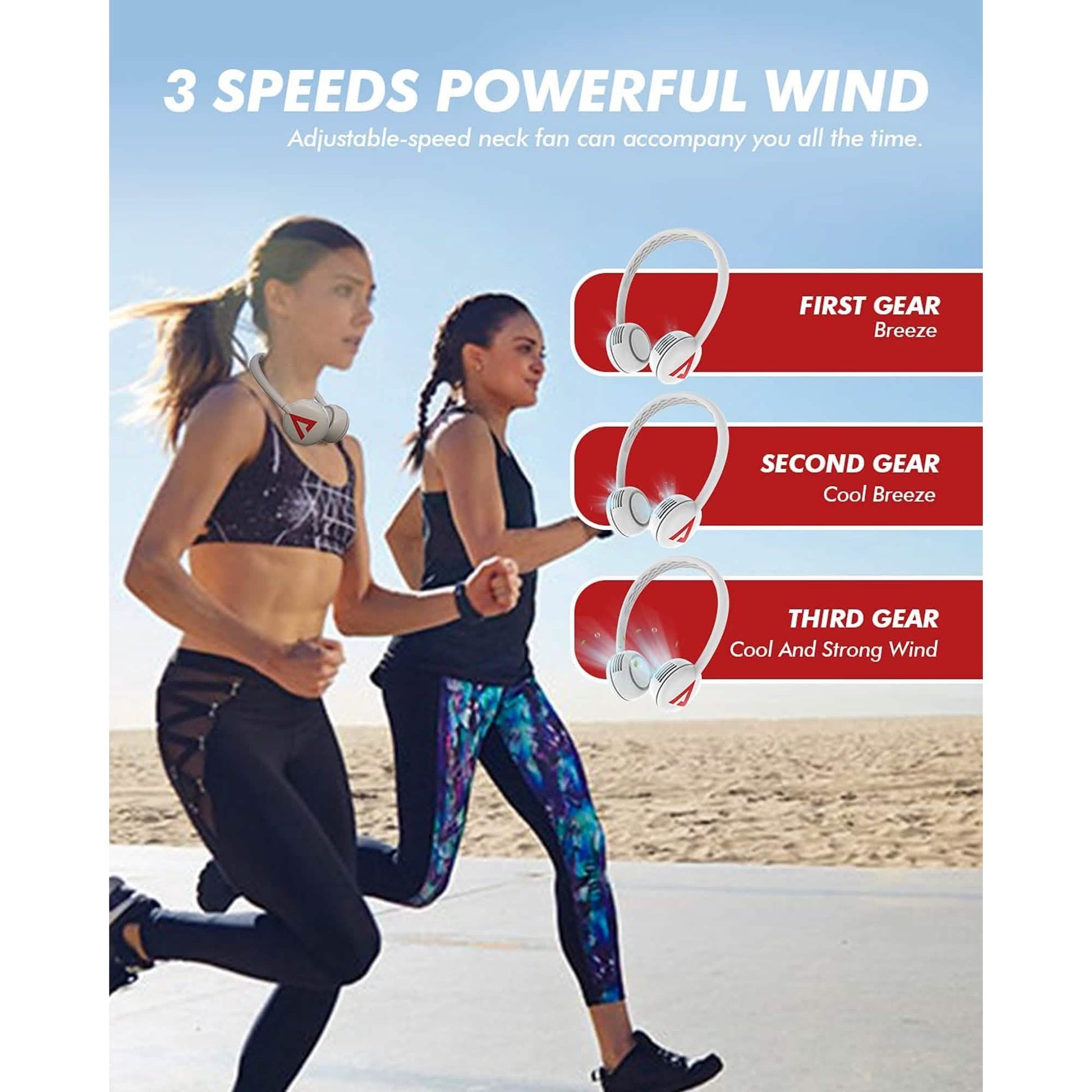 Ausget Portable Neck Fan, Bladeless Hands-Free Fan USB Rechargeable